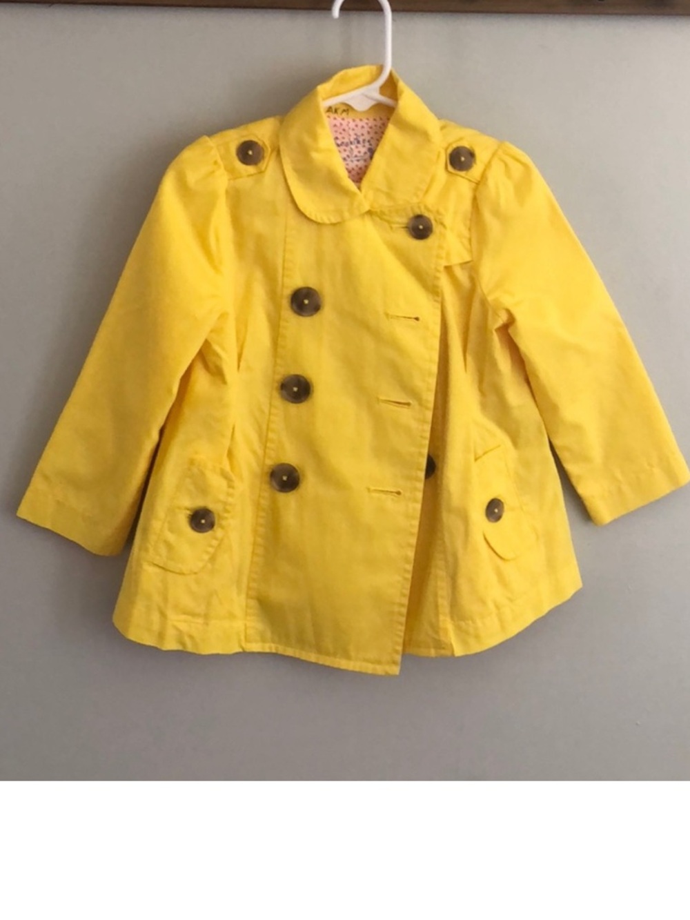 Cherokee Bright Yellow Double-Breasted Girls' Peacoat